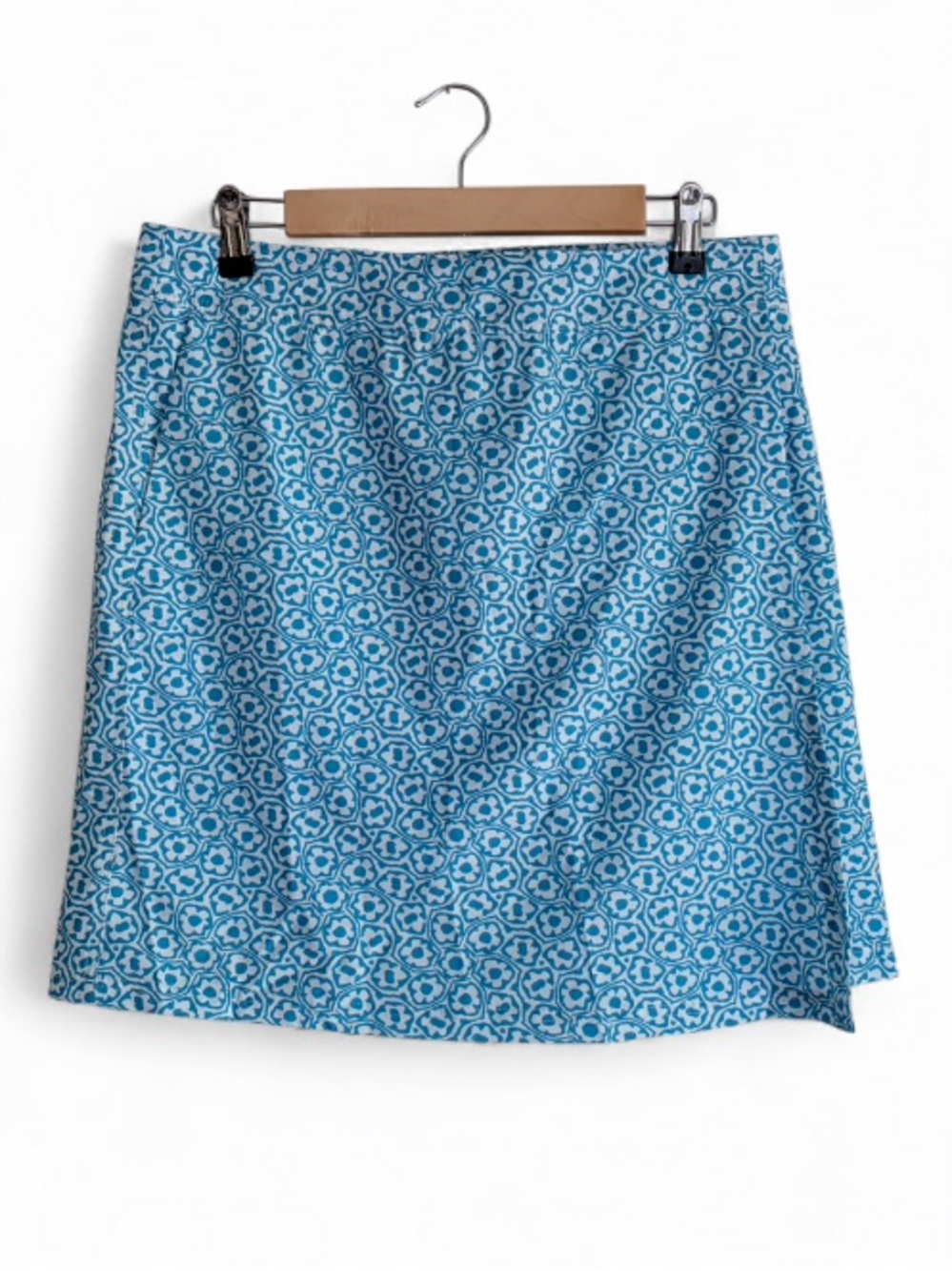 Ripskirt Blue and White Floral Print Wrap Around Mini Skirt Size M